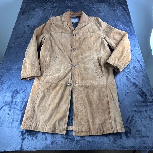Wilsons Leather Other - Wilsons Leather Coat Mens Large Tan Suede M. Julian Button Front Car Jacket 5131